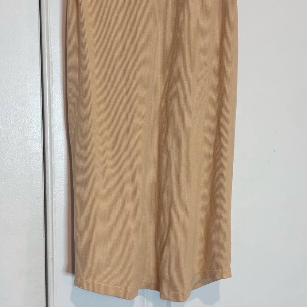 Stateside Light Tan Cotton Modal Ribbed Racerback Tank S - Picture 3 of 8